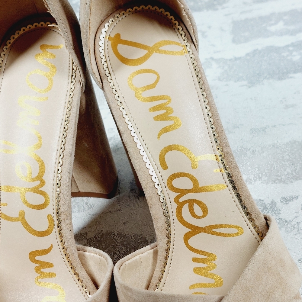 New Sam Edelman Yancy Nude Leather Ankle Strap Sandal  F353 - Picture 10 of 13